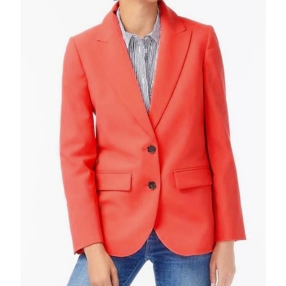 J. Crew Jackets & Blazers - NWOT J. Crew Sommerset italian stretch wool blazer in coral.  Size 12